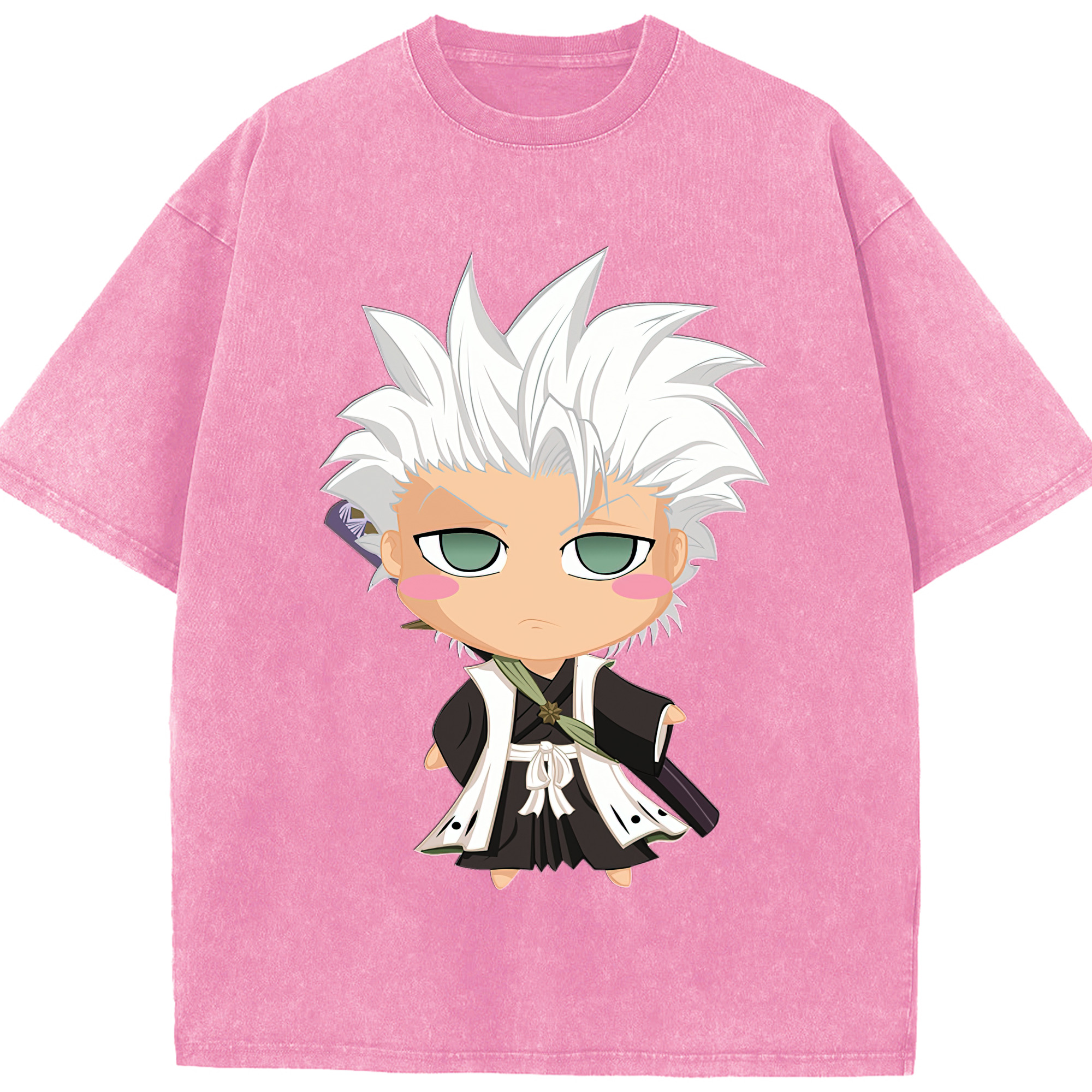 （画像用） ブリーチ 日番谷冬獅郎（ひつがや とうしろう） BLEACH Hitsugaya Toushirou 綿100% ヴィンテージ風 半袖Tシャツ（フロントプリント）